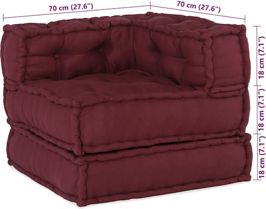Vidaxl Pouf Modular Vișiniu 70x70x54 Material Roșu