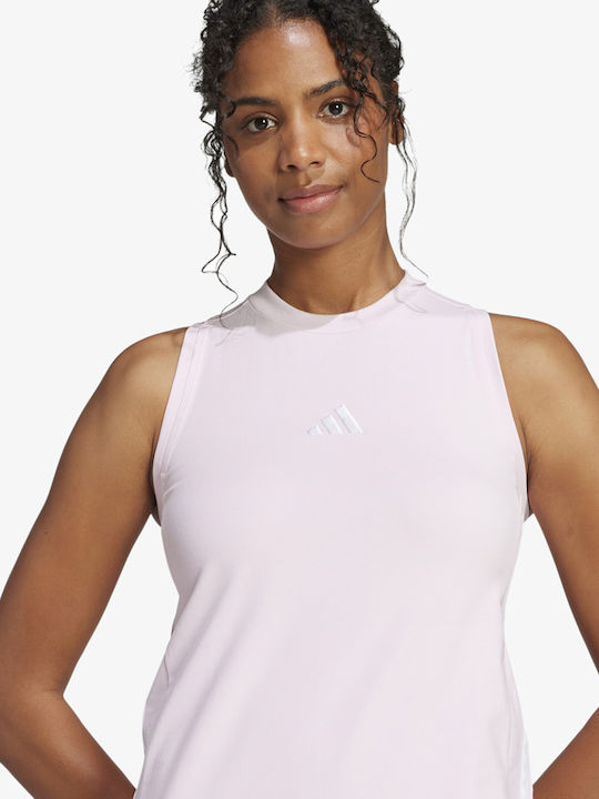Essentials 3-Stripes Summer Midi Athletic Sleeveless Pink Dress