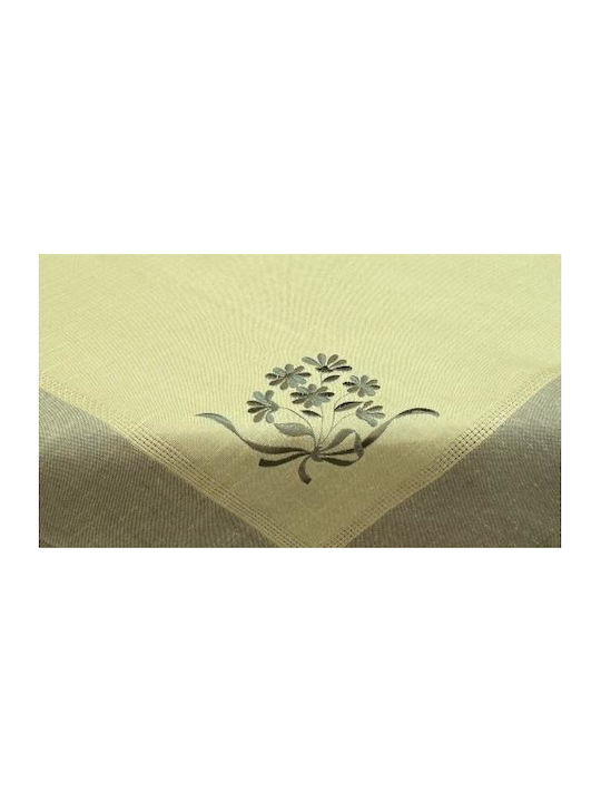 Square Linen 85x85 Embroidery Merano Olive Lineahome Lh2036232-1