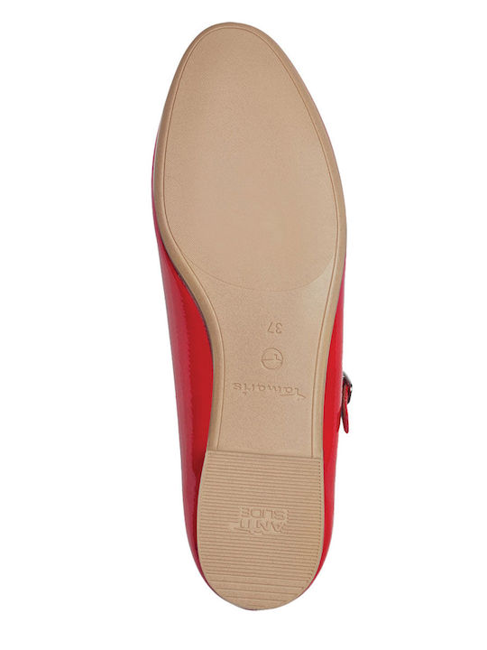Damen Ballerinas Spitz zulaufend Rote