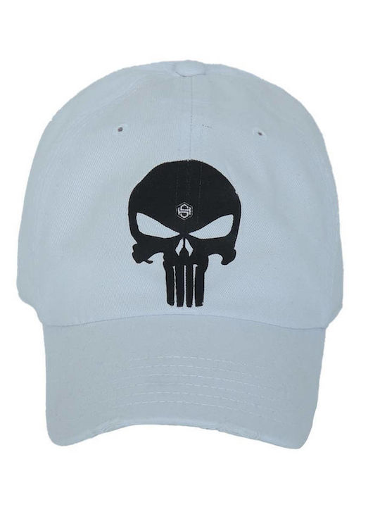 Καπελο Skull Λεύκο Μαύρο Logo 26035 H&s Λευκό