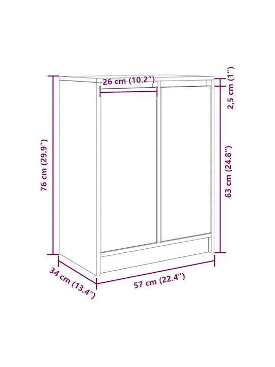 Office Storage Chipboard Drawer Grey Sonoma L57xW34xH76cm