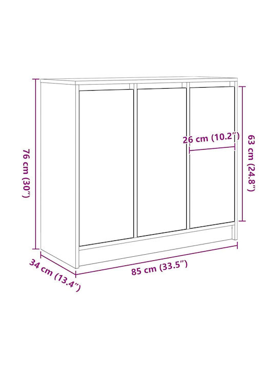 Kabinett Büro White 85x34x76cm