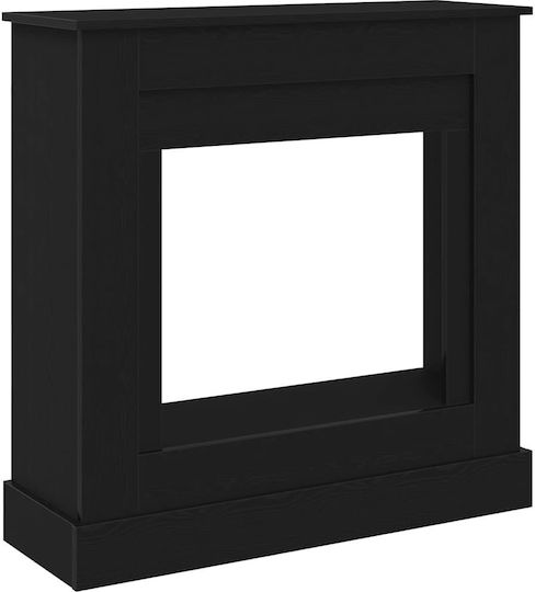 vidaXL Metallic Fireplace Screen with Panels 90x30x90cm Black