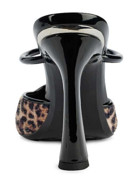 Cerri Mules with Thin Heel in Beige Color