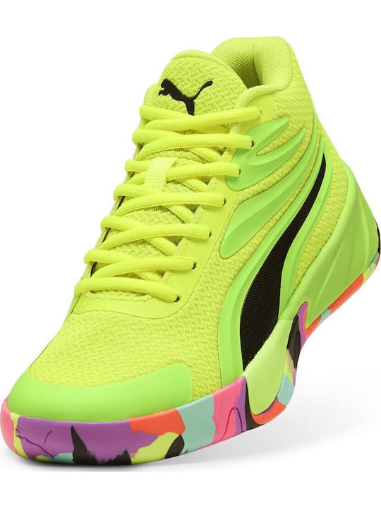 Court Pro Kids Sports Shoes Basketball with Laces Green