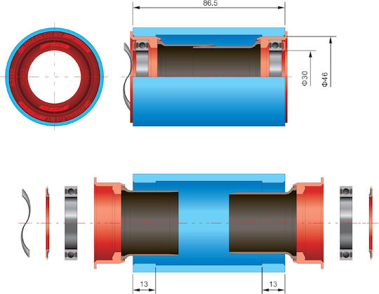 Μεσαια Τριβη Fsa Road Pf30/bb386 68-86mm Bb-pf6000/cz