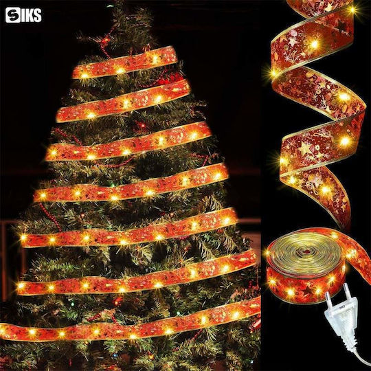 Lighted Christmas Ribbon Red 1pc