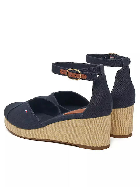 Platforme Dama De Vară Tip Espadrile Albastre