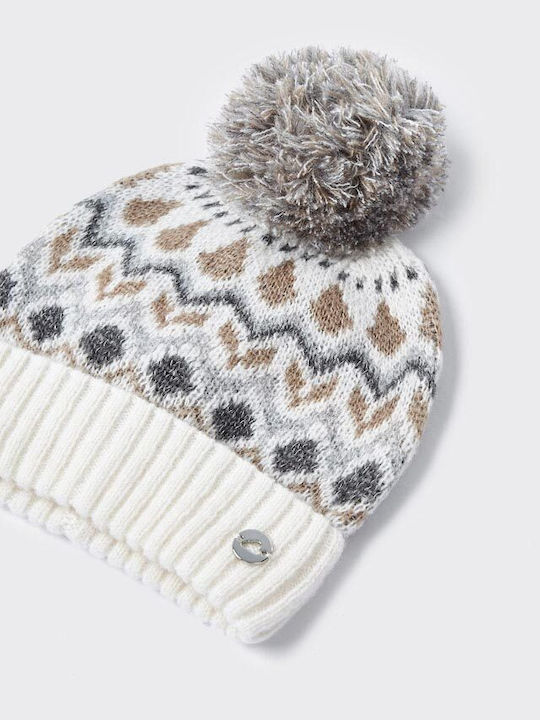 Kids Beanie Set with Scarf Knitted Beige