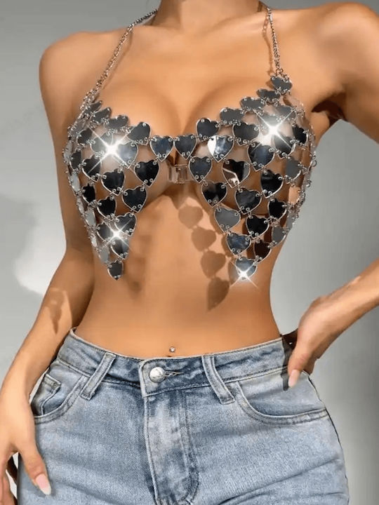 Crop-Top mit Metallherzen