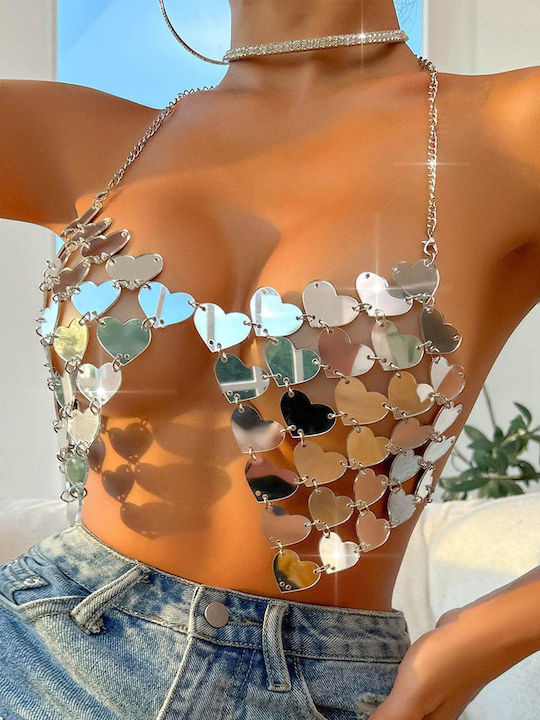 Crop-Top mit Metallherzen