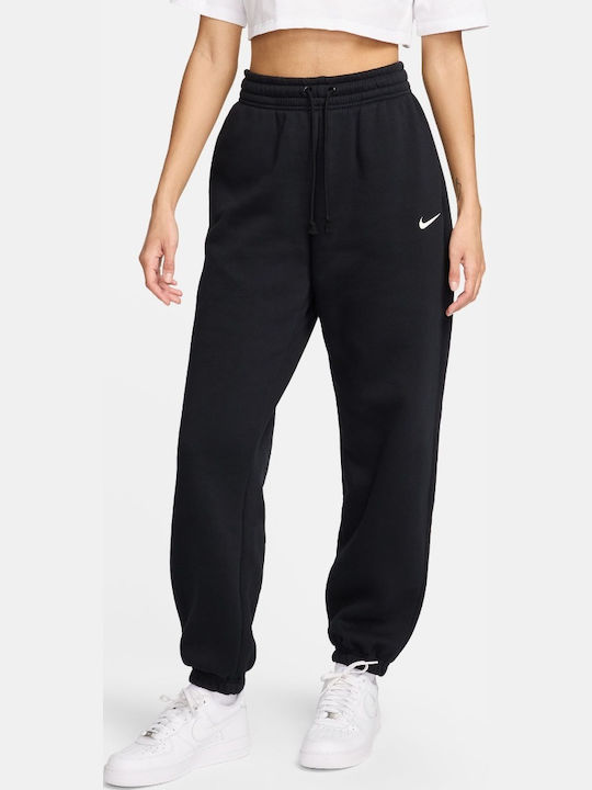 Sportswear High Waist Sweatpants Jogger Fleece Black