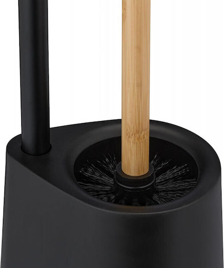 Relaxdays Wall Mounted Bathroom Accessory Set Bamboo Black