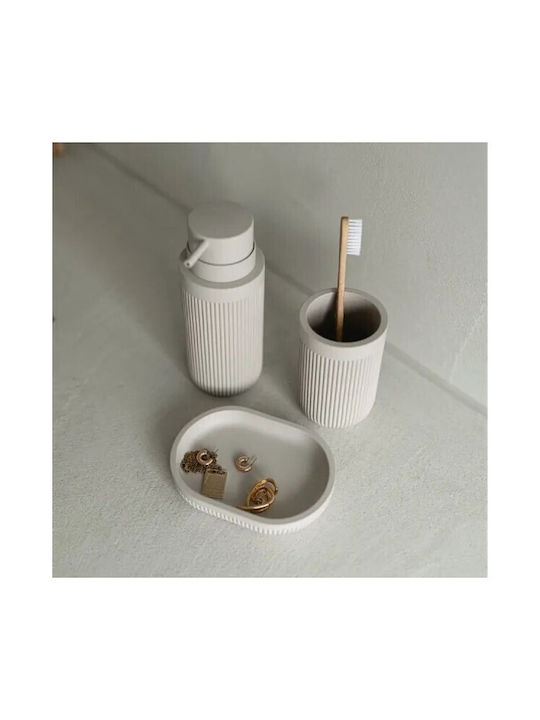 Eurofirany Plastic Bathroom Accessory Set Gray 3pcs