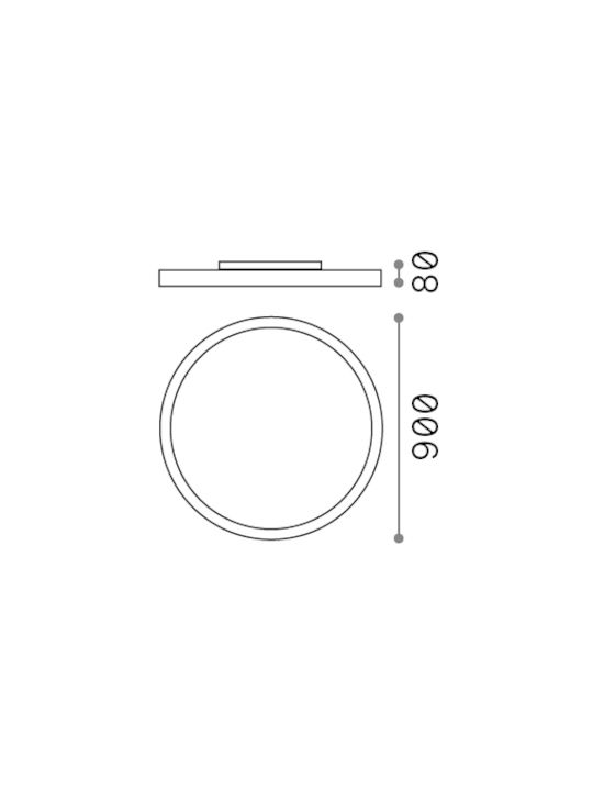 Ideal Lux Ceiling Mount Light Black with Integrated LED