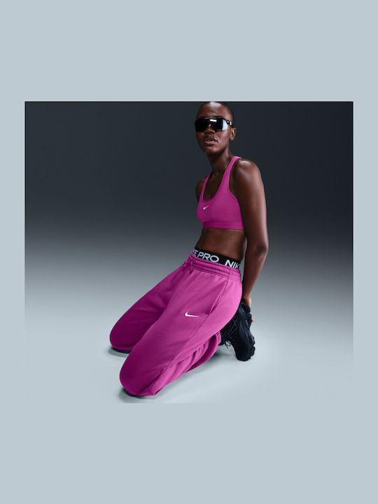 Sportswear High Waist Sweatpants Jogger Fleece Purple