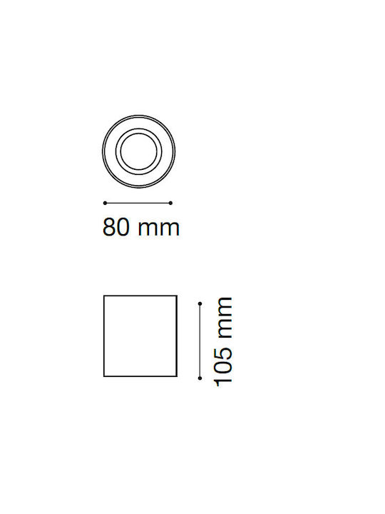 Ideal Lux Single LED Warm White Spot in White Color