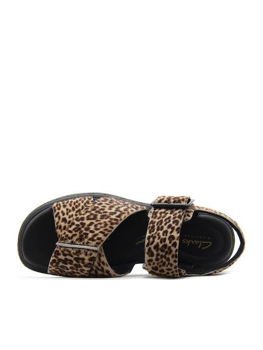 Women's Suede Ankle Strap Platforms Brown