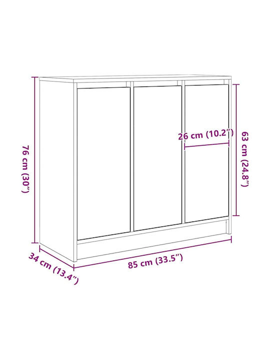 Мебели за съхранение дървен Кафяв 85x34x76см