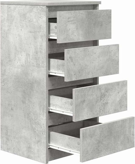 Sertar De Birou Din Lemn Gri Beton 37.5x35x76cm
