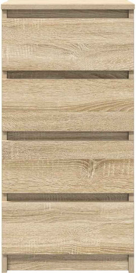 Office Storage Drawer Wooden Brown 37.5x35x76cm