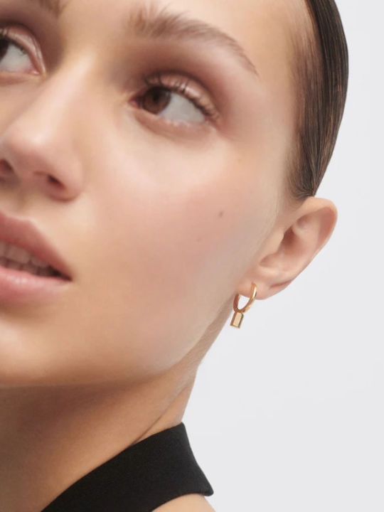 P D Paola Single Earring Hoop made of Silver Gold Plated