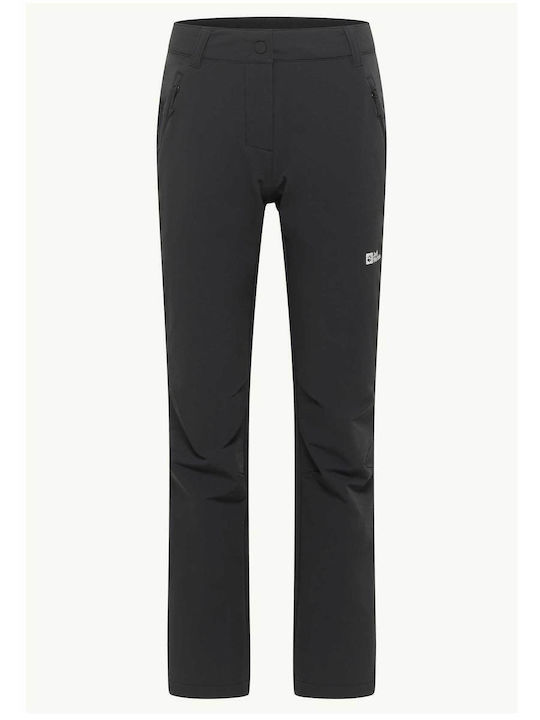 Jack Wolfskin Γυναικείο Μακρύ Παντελόνι Πεζοπορίας Μαύρο
