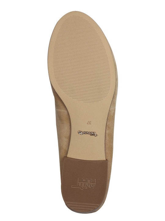 Leather Ballerinas Beige