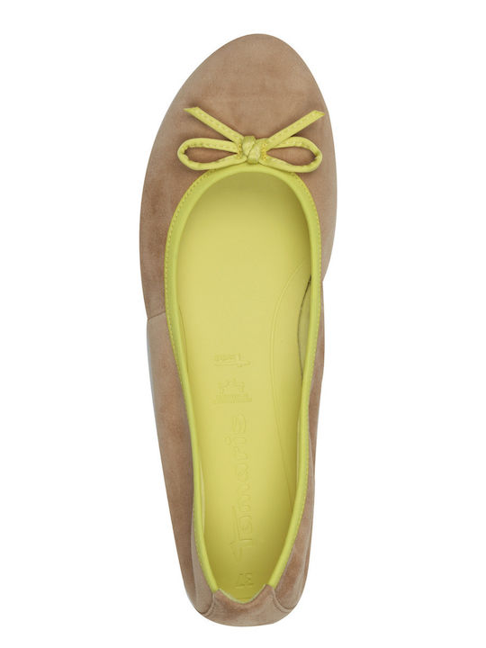 Leather Ballerinas Beige
