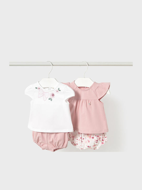 Kids' Set with Shorts Summer 4pcs Pink