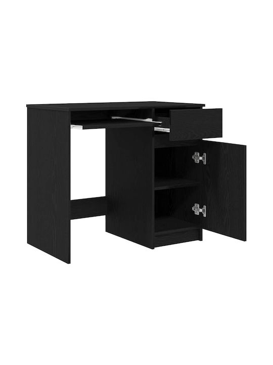Γραφείο Ξύλινο Μαύρο Δρυς 86x49x76εκ.