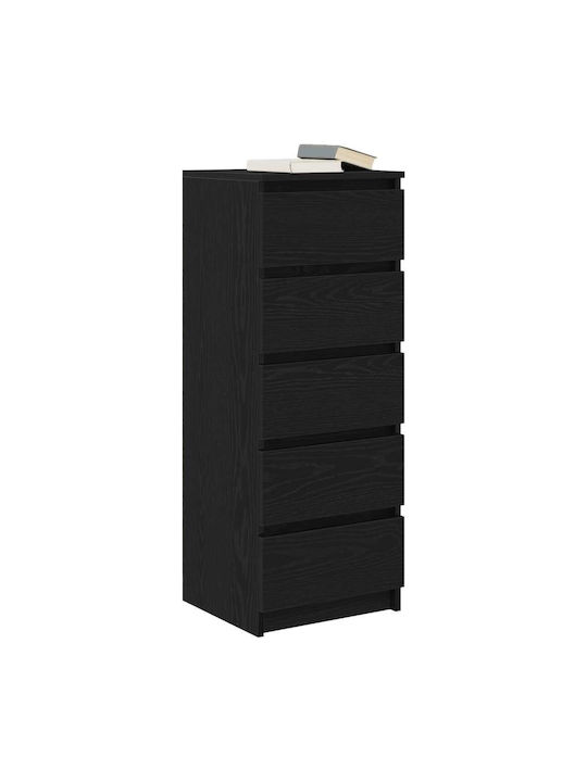 Office Storage Chipboard Drawer Black Oak L37.5xW35xH99cm