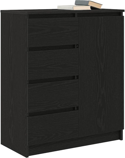 Office Storage Drawer Wooden Black Oak 71x35x84cm