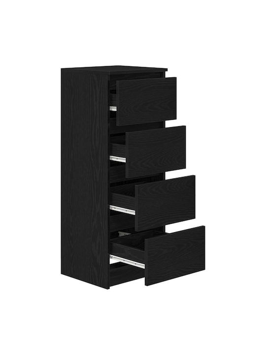 Συρταριέρα Γραφείου Ξύλινη Μαύρο 37.5x35x99cm