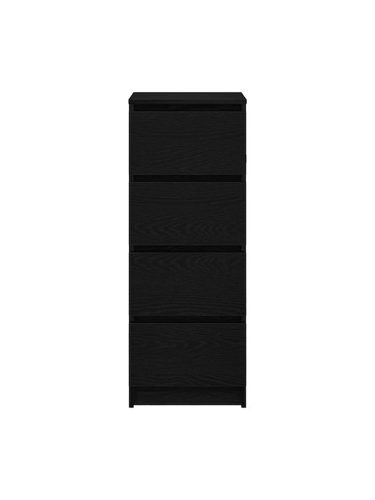 Συρταριέρα Γραφείου Ξύλινη Μαύρο 37.5x35x99cm