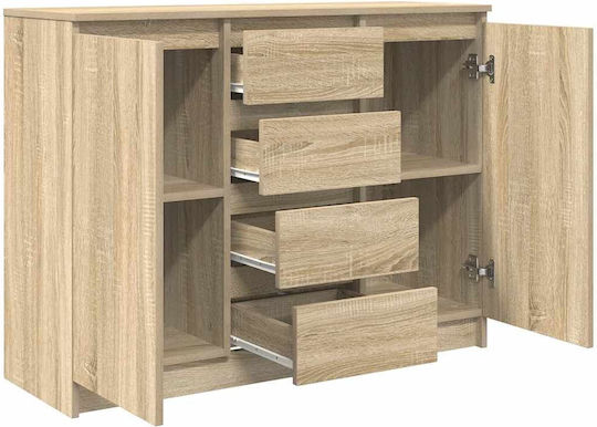vidaXL Office Storage Drawer Wooden Brown 100.5x35x76cm