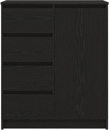 Office Storage Drawer Wooden Black Oak 71x35x84cm
