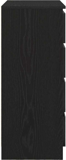 Office Storage Drawer Wooden Black Oak 71x35x84cm