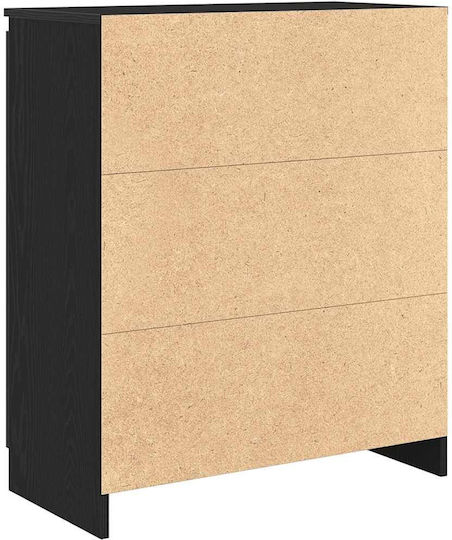 Office Storage Drawer Wooden Black Oak 71x35x84cm