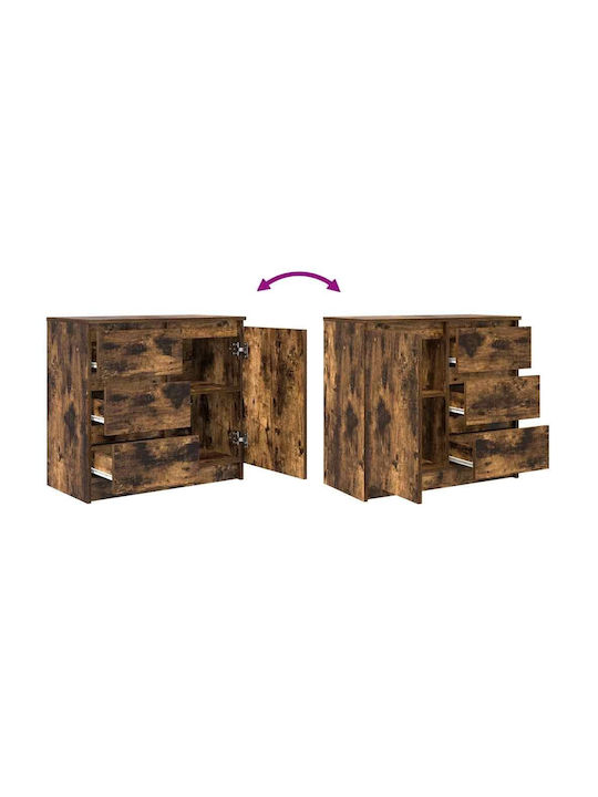 Office Storage Chipboard Drawer Coffee L71xW35xH65cm