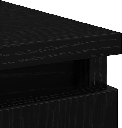 Office Storage Drawer Wooden Black Oak 71x35x84cm