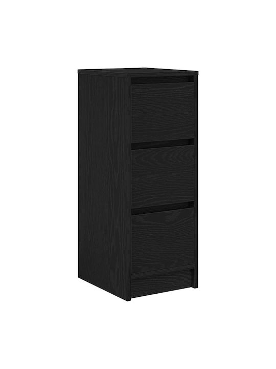 Office Storage Chipboard Drawer Black Oak, Black L29.5xW34xH76cm