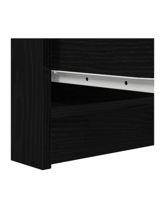 Office Storage Chipboard Drawer Black Oak, Black L29.5xW34xH76cm