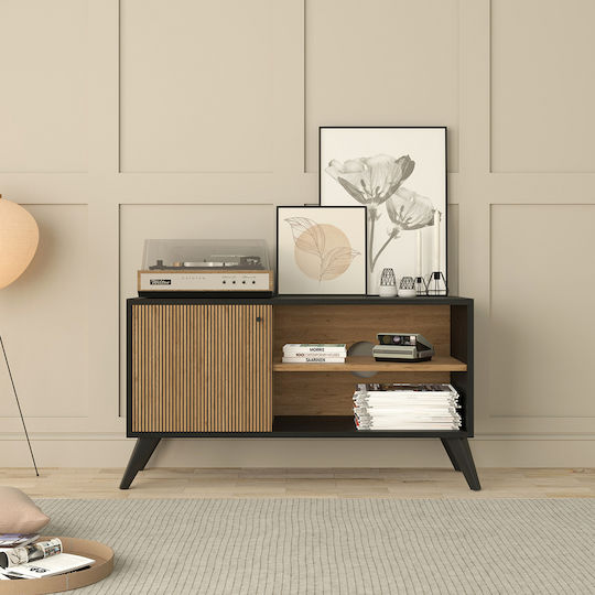 TV Stand Kruden Black-Natural 100x40x51cm