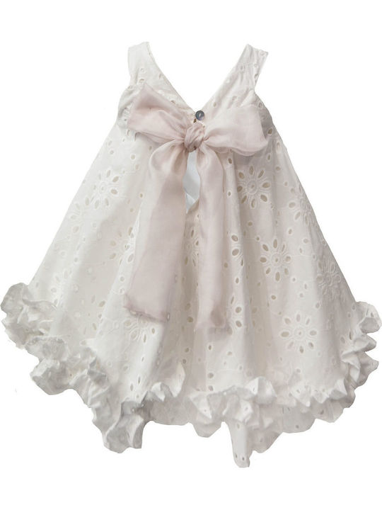 Children's Dress Sleeveless Lace White