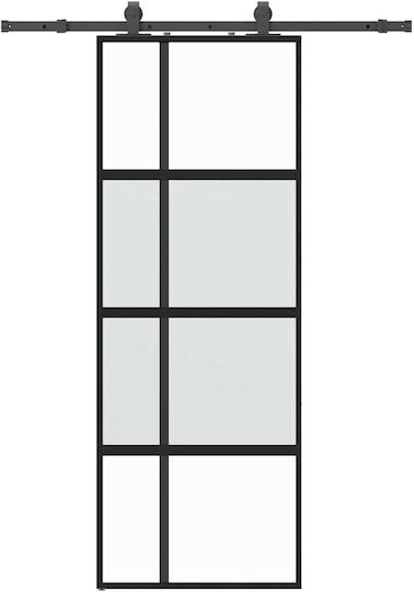 Vidaxl Συρόμενη Πόρτα Σετ Υλικού Μαύρο 76x205 Cm Γυαλί Μετριασμένο Μαύρο Vidaxl Συρόμενη Πόρτα Σετ Υλικού Μαύρο 76x205 Cm Γυαλί Μετριασμένο Μαύρο