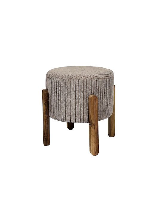 Stool Footstool Wooden Taupe 35.5x35x35cm