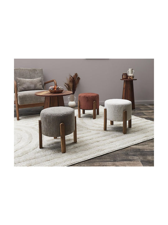 Wooden Footstool Taupe 35.5x35x35cm
