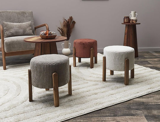 Wooden Footstool Terracotta 35.5x35x35cm